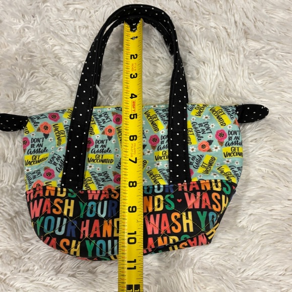 Handmade Quilted Vaccinated Small Tote Bag Purse - Picture 8 of 10